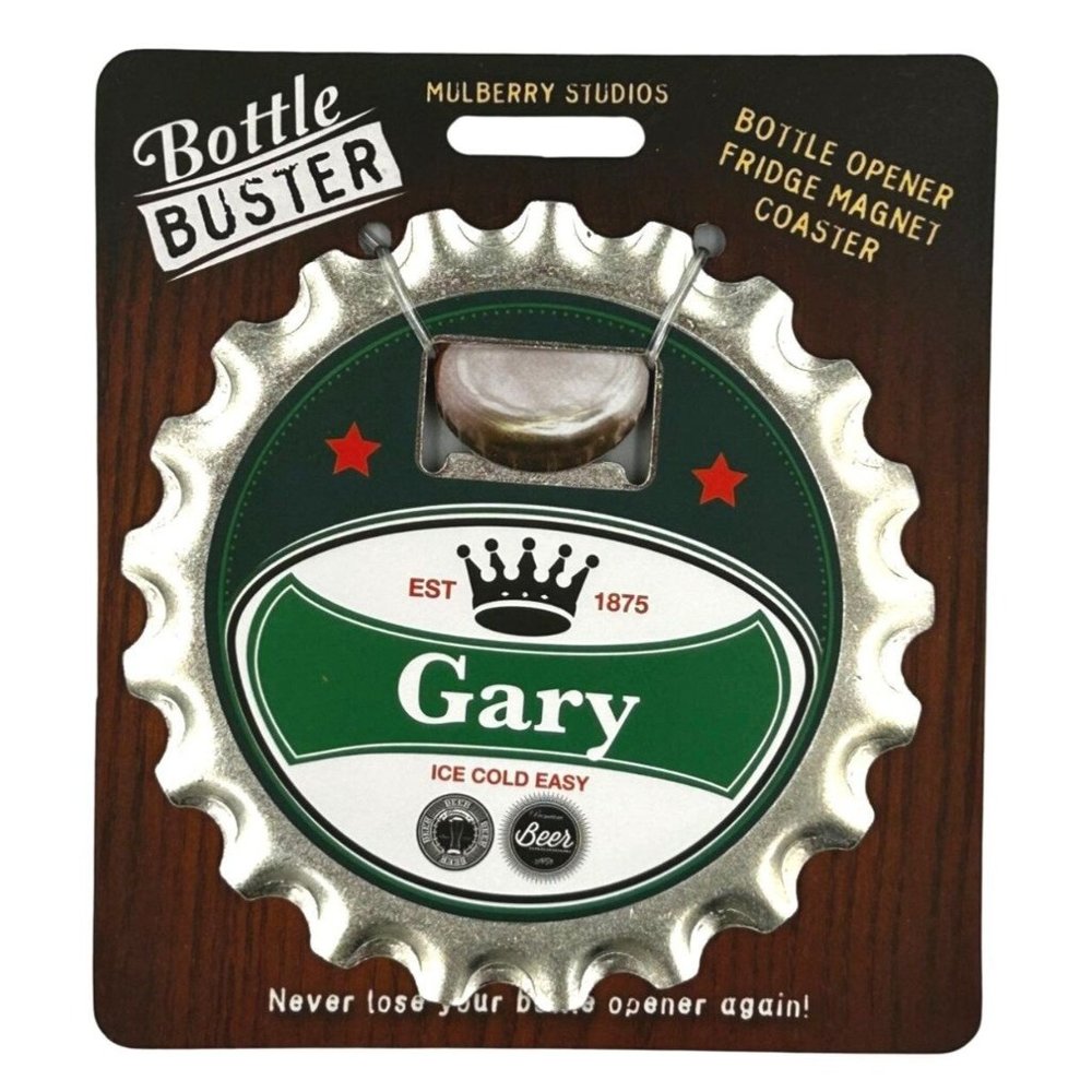 Gary Bottle Buster Bottle Opener Fridge Magnet Coaster Pre-Personalized